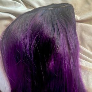 Black purple wig